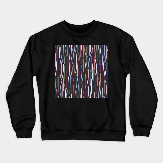 Pick up Sticks in cool winter tones on charcoal Crewneck Sweatshirt by FrancesPoff
